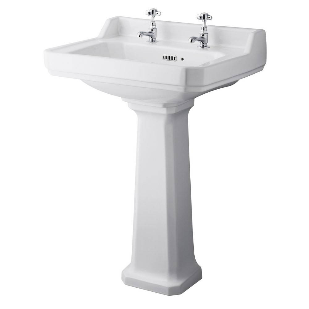 Hudson Reed Richmond 600mm Comfort Height 2TH Basin & Pedestal (1)