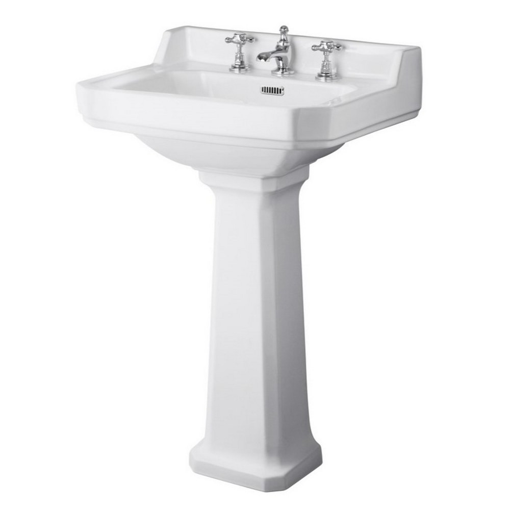Hudson Reed Richmond 600mm Comfort Height 3TH Basin & Pedestal (1)