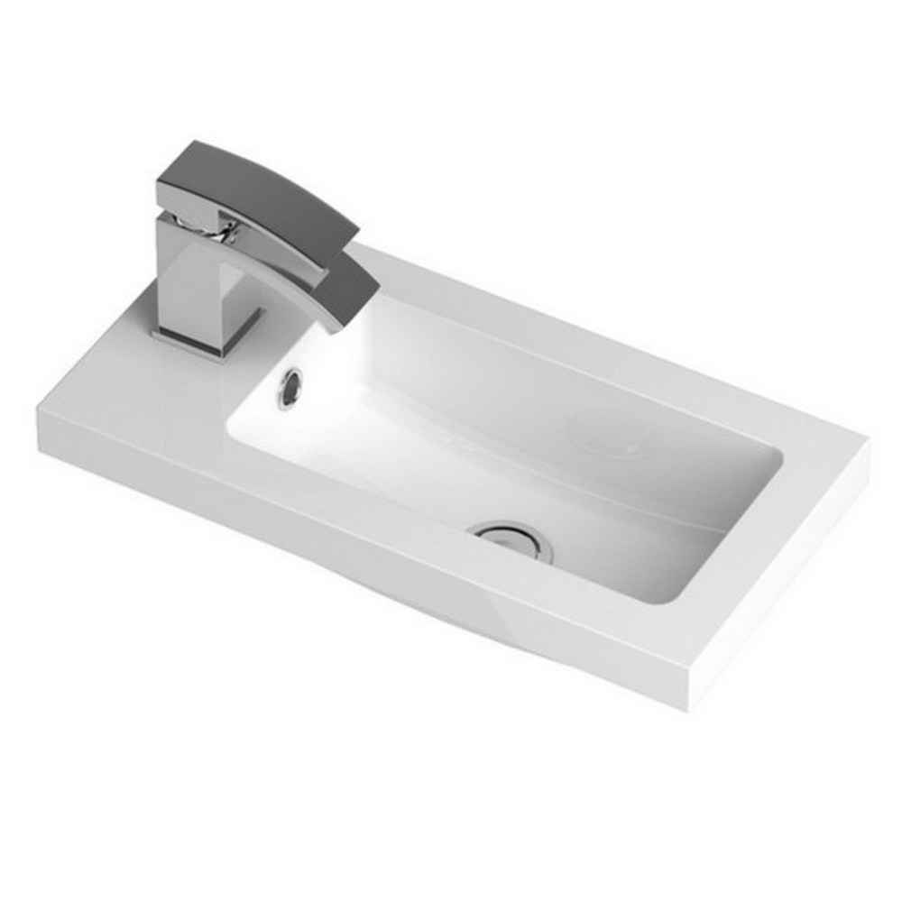 Hudson Reed Ruby 500mm Side Tap Polymarble Basin 1TH (1)