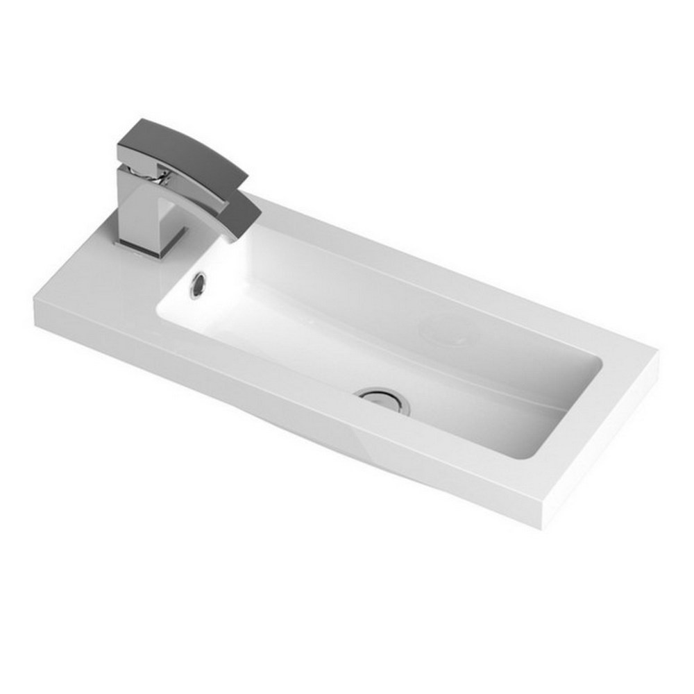 Hudson Reed Ruby 600mm Side Tap Polymarble Basin 1TH (1)