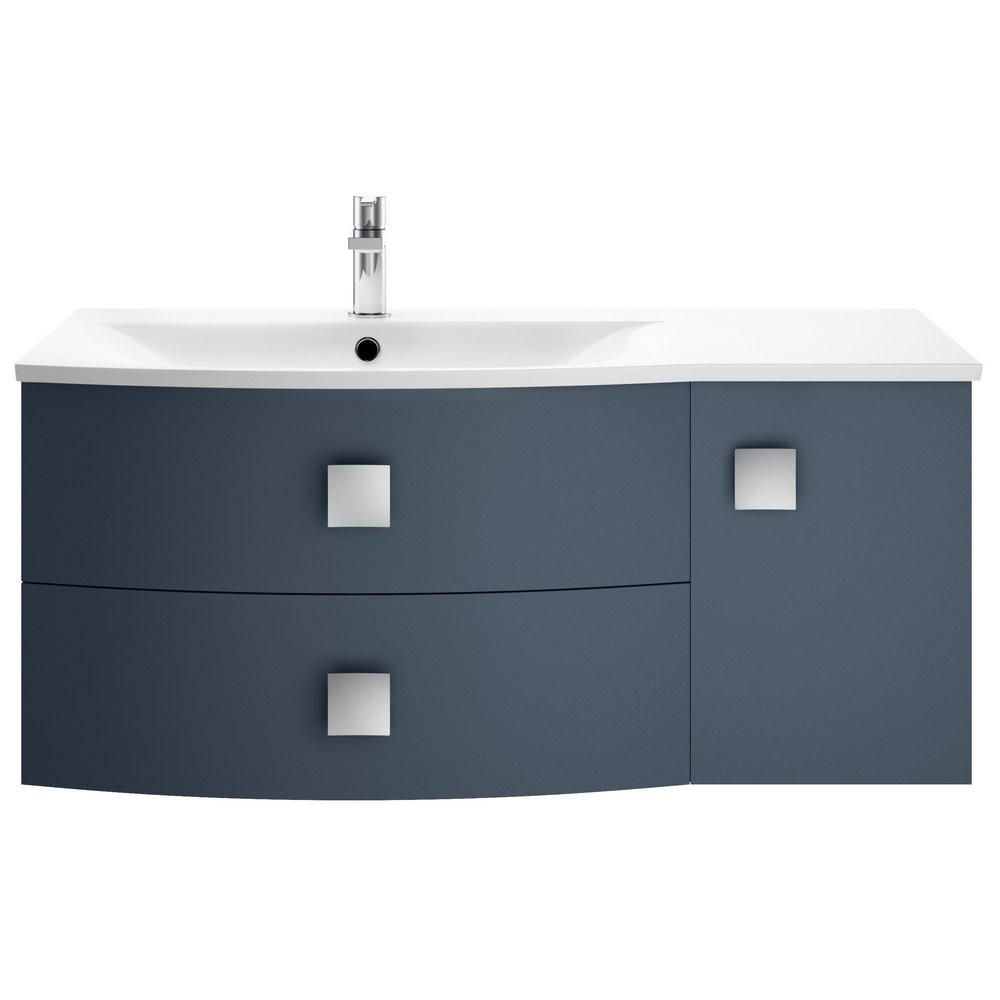 Hudson Reed Sarenna 1000mm Wall Hung Cabinet & Basin Mineral Blue Left Hand