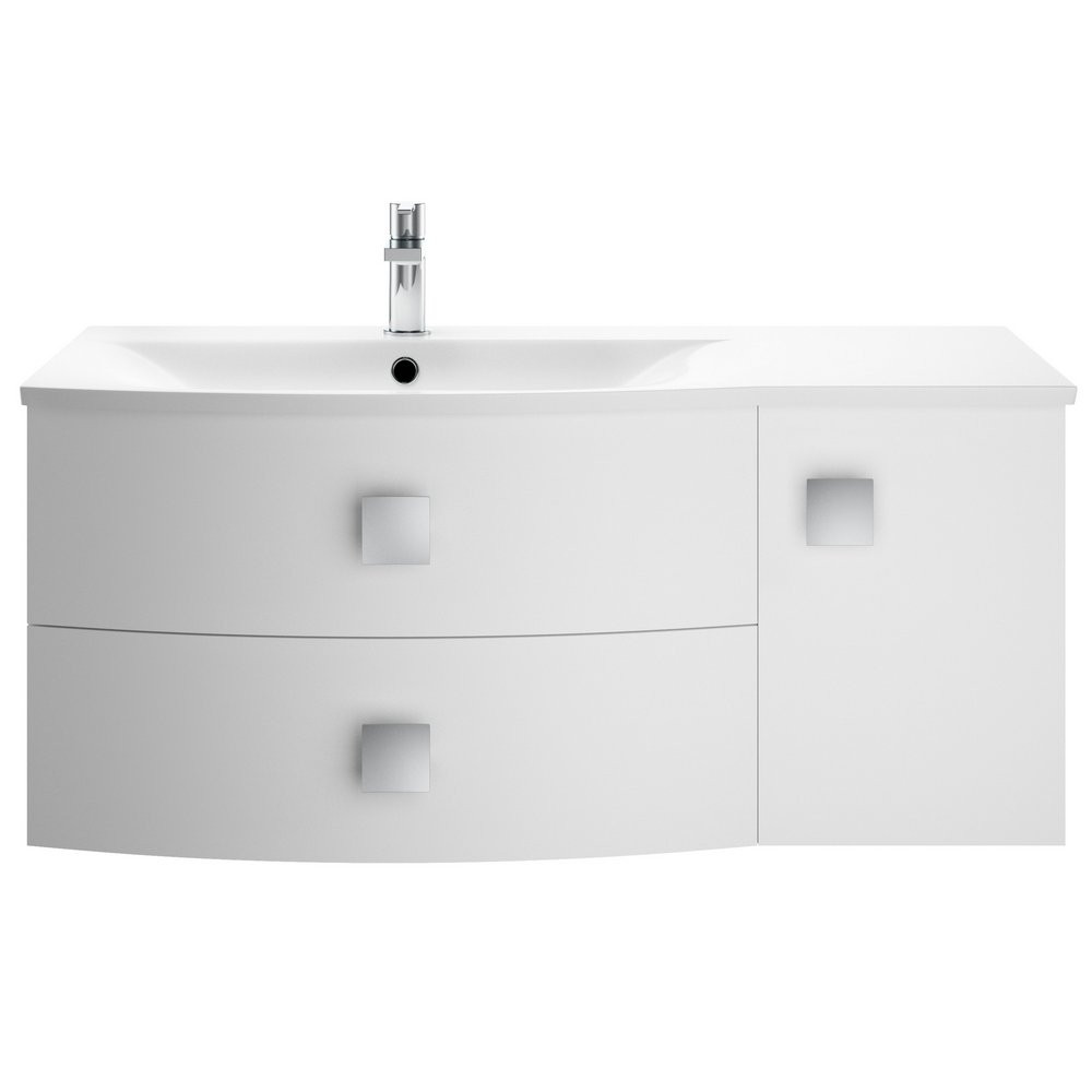 Hudson Reed Sarenna 1000mm Wall Hung Cabinet & Basin Moon White Left Hand