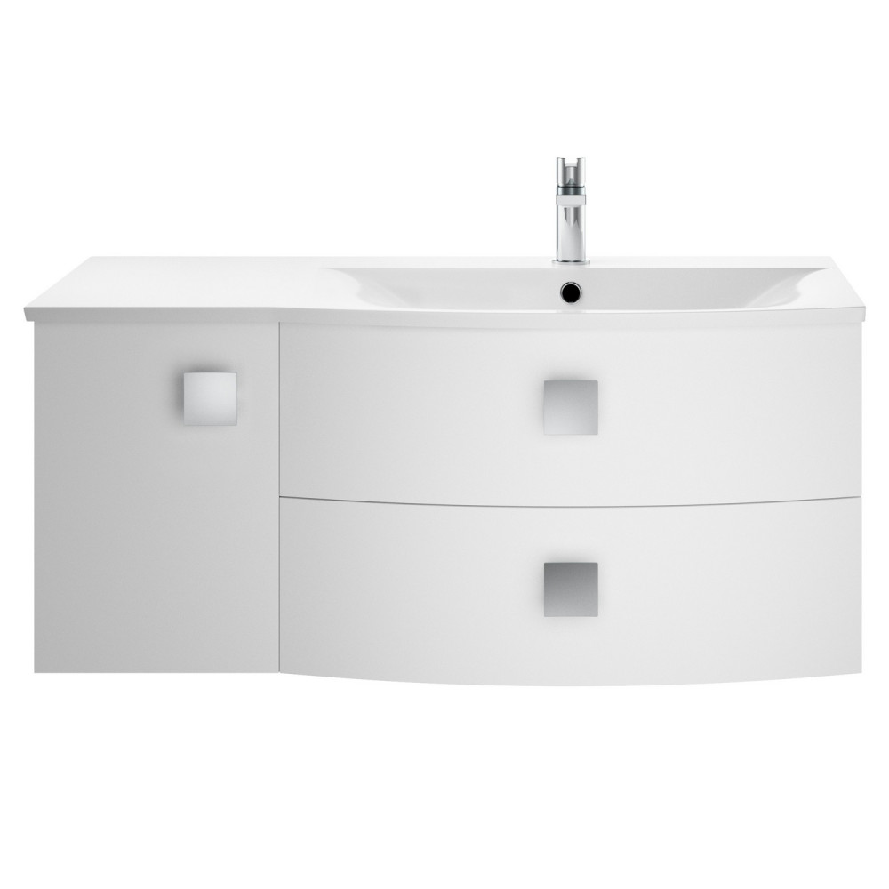Hudson Reed Sarenna 1000mm Wall Hung Cabinet & Basin Moon White Right Hand