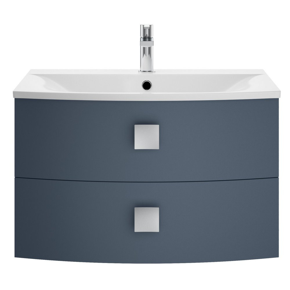 Hudson Reed Sarenna 700mm Wall Hung Cabinet & Basin Mineral Blue