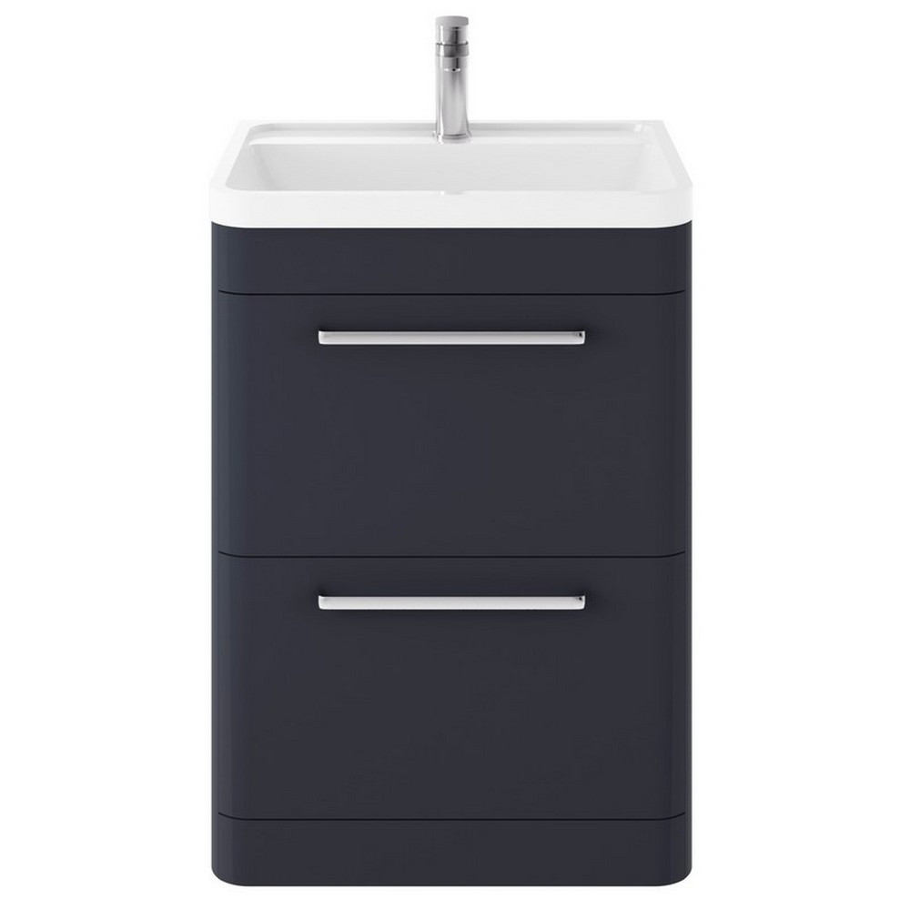 Hudson Reed Solar 600mm Floor Standing Indigo Blue Vanity Unit with Basin