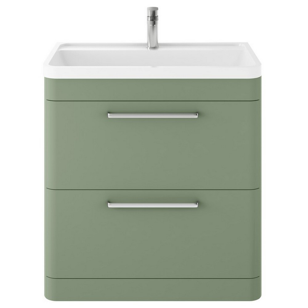 Hudson Reed Solar 800mm Floor Standing Fern Green Vanity Unit with Basin