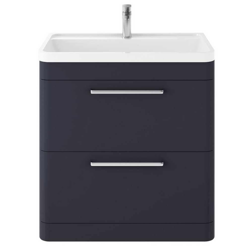 Hudson Reed Solar 800mm Floor Standing Indigo Blue Vanity Unit with Basin