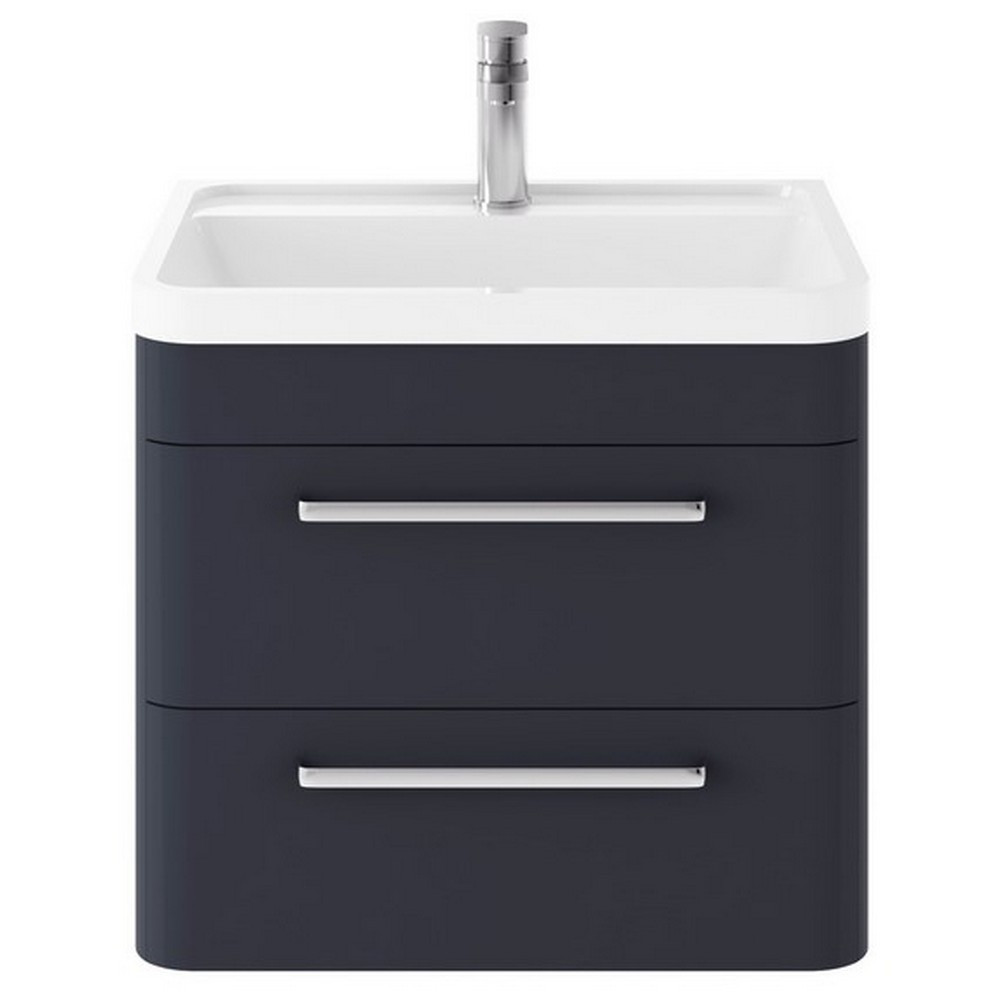 Hudson Reed Solar 600mm Wall Hung Indigo Blue Vanity Unit with Basin