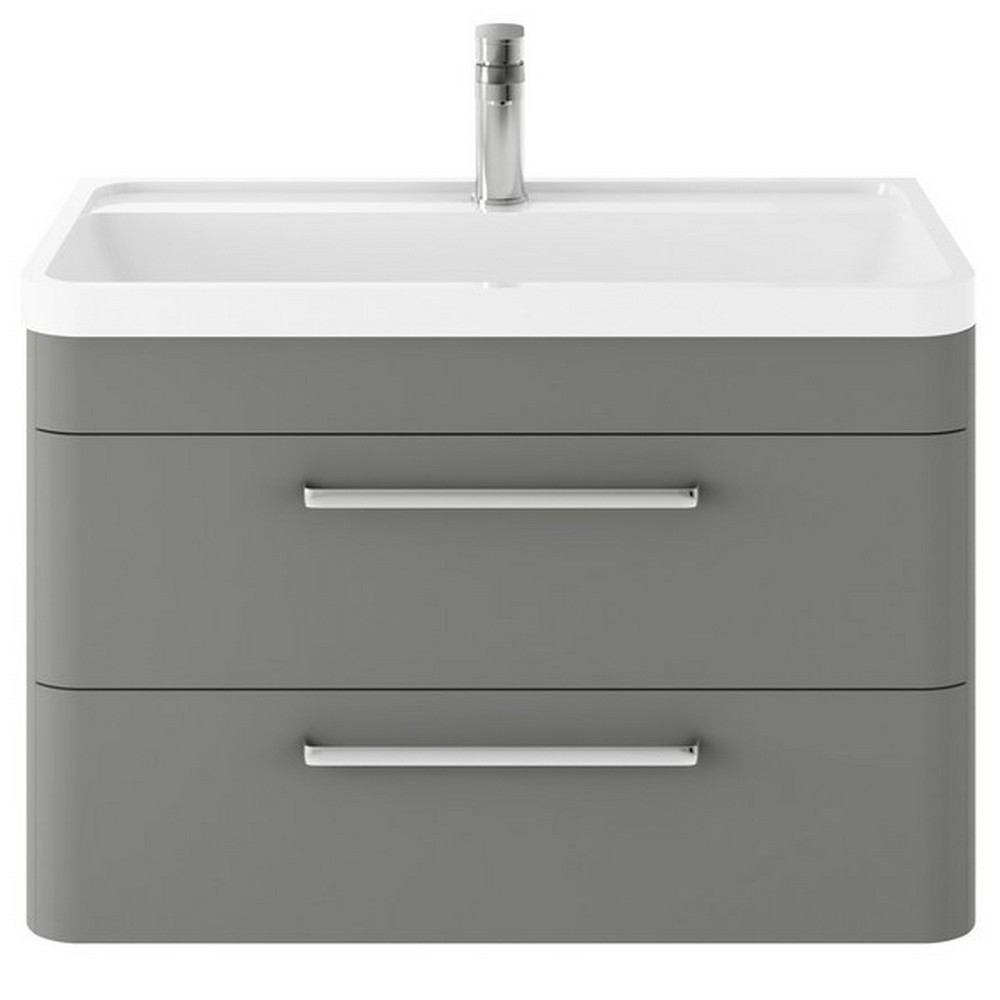 Hudson Reed Solar 800mm Wall Hung Cool Grey Vanity Unit with Basin