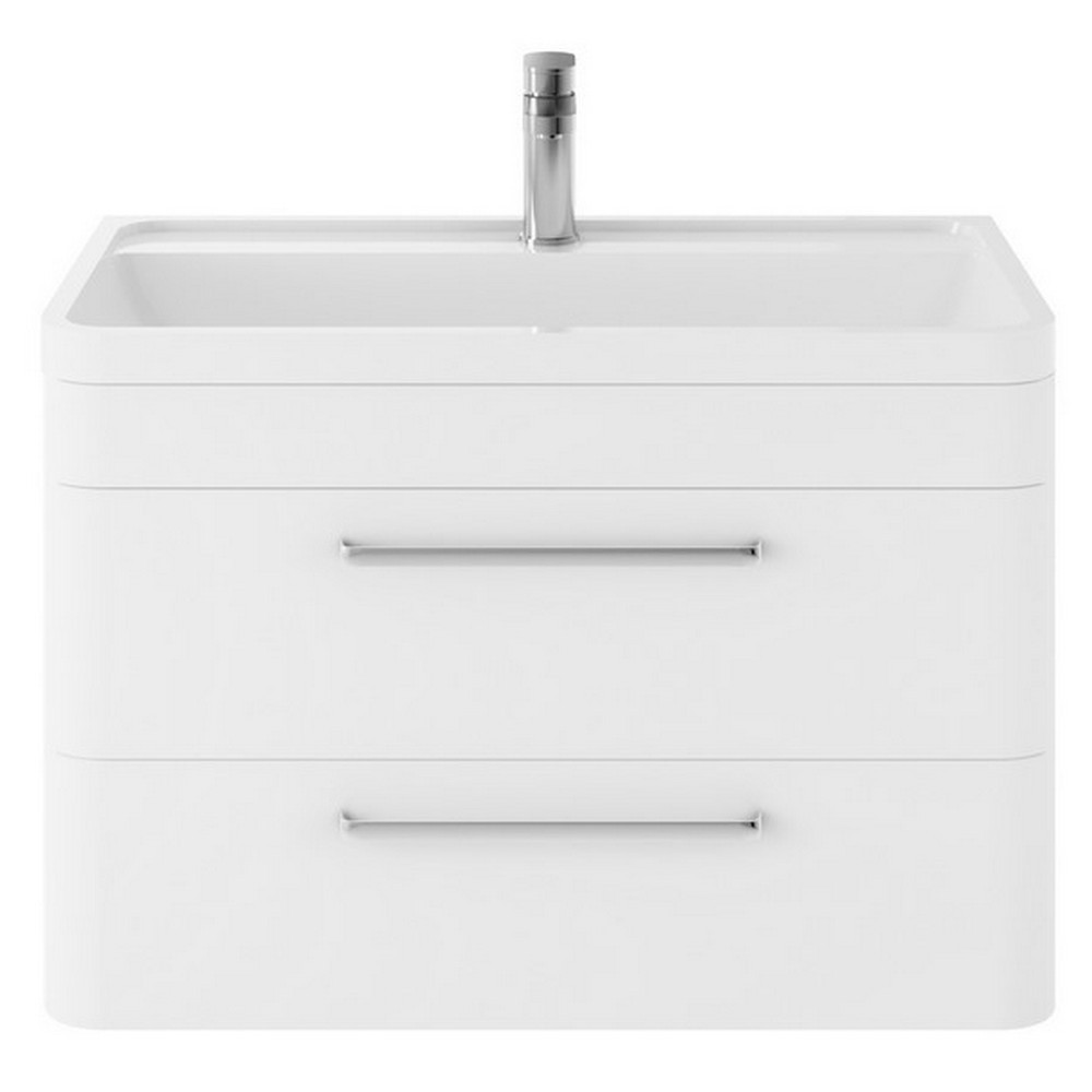Hudson Reed Solar 800mm Wall Hung Pure White Vanity Unit with Basin