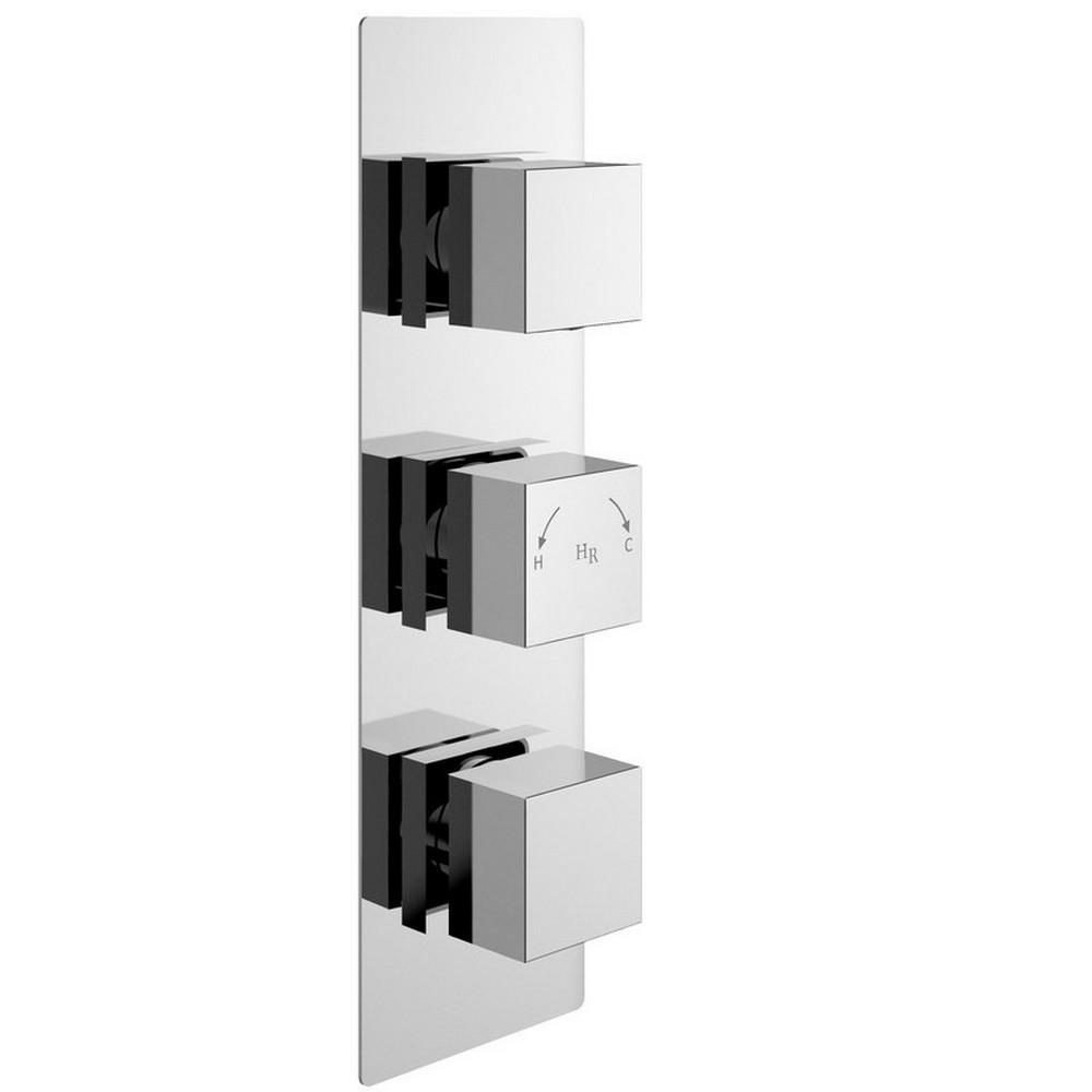 Hudson Reed Square Triple Concealed Thermostatic Shower Valve (1)