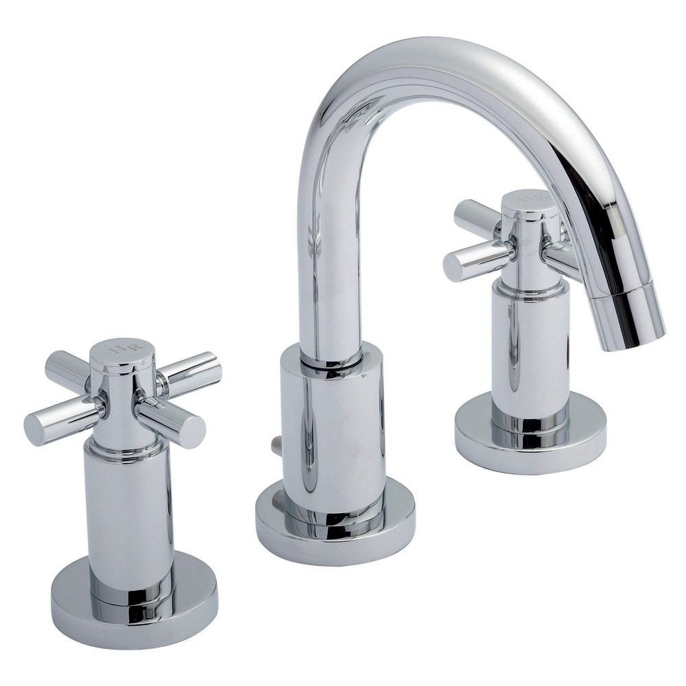 Hudson Reed Tec Crosshead 3 Tap Hole Basin Mixer with Waste