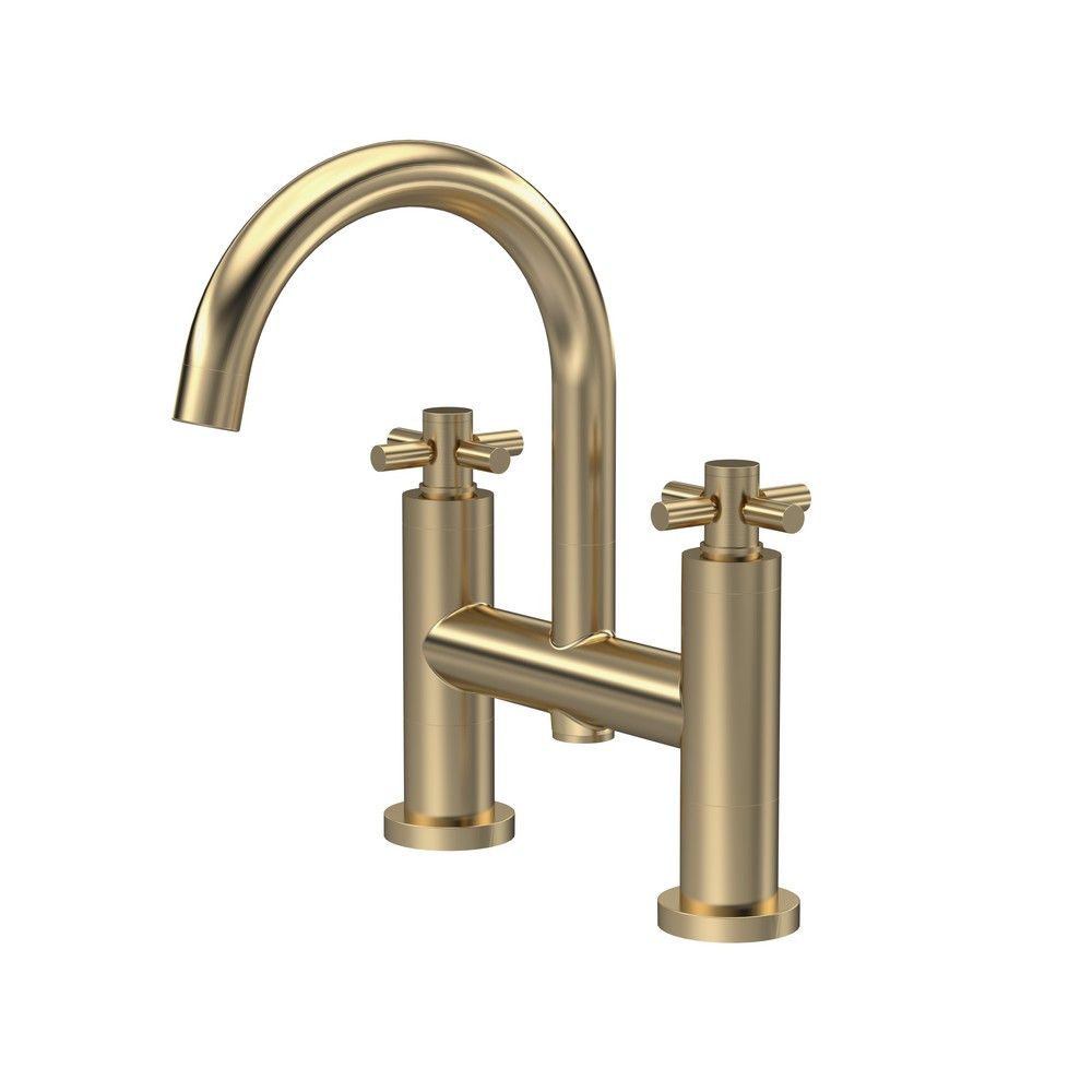Hudson Reed Tec Crosshead Brushed Brass Bath Filler (1)
