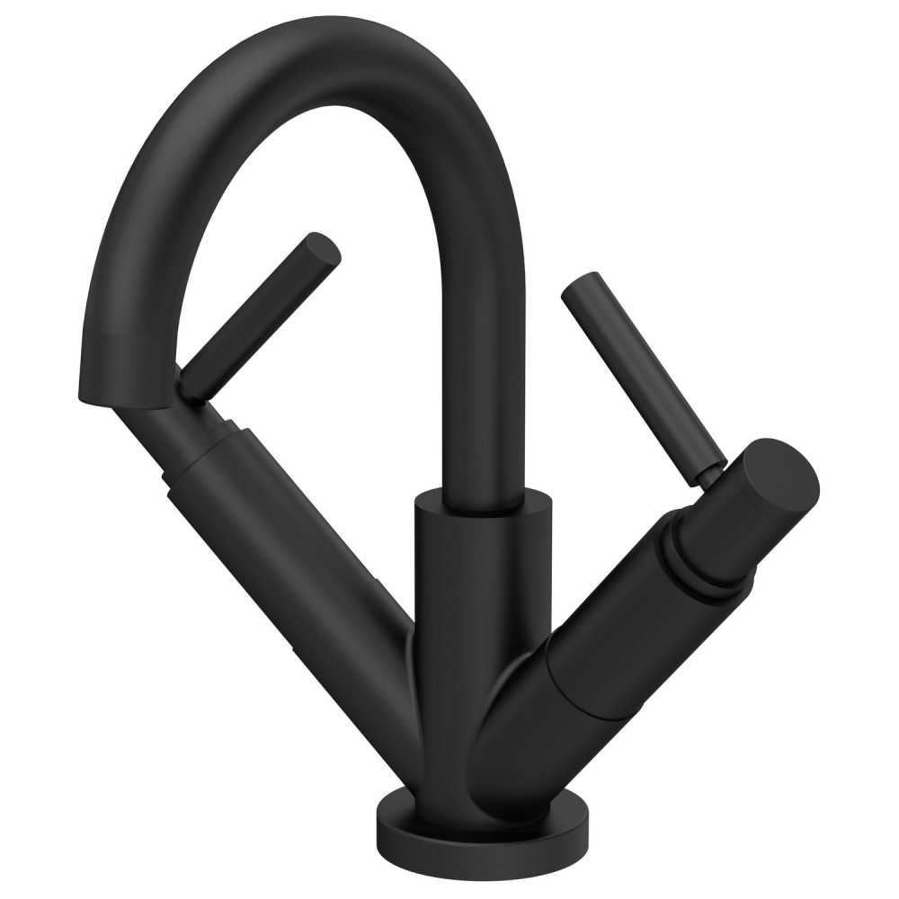 Hudson Reed Tec Lever Black Mono Basin Mixer & Waste