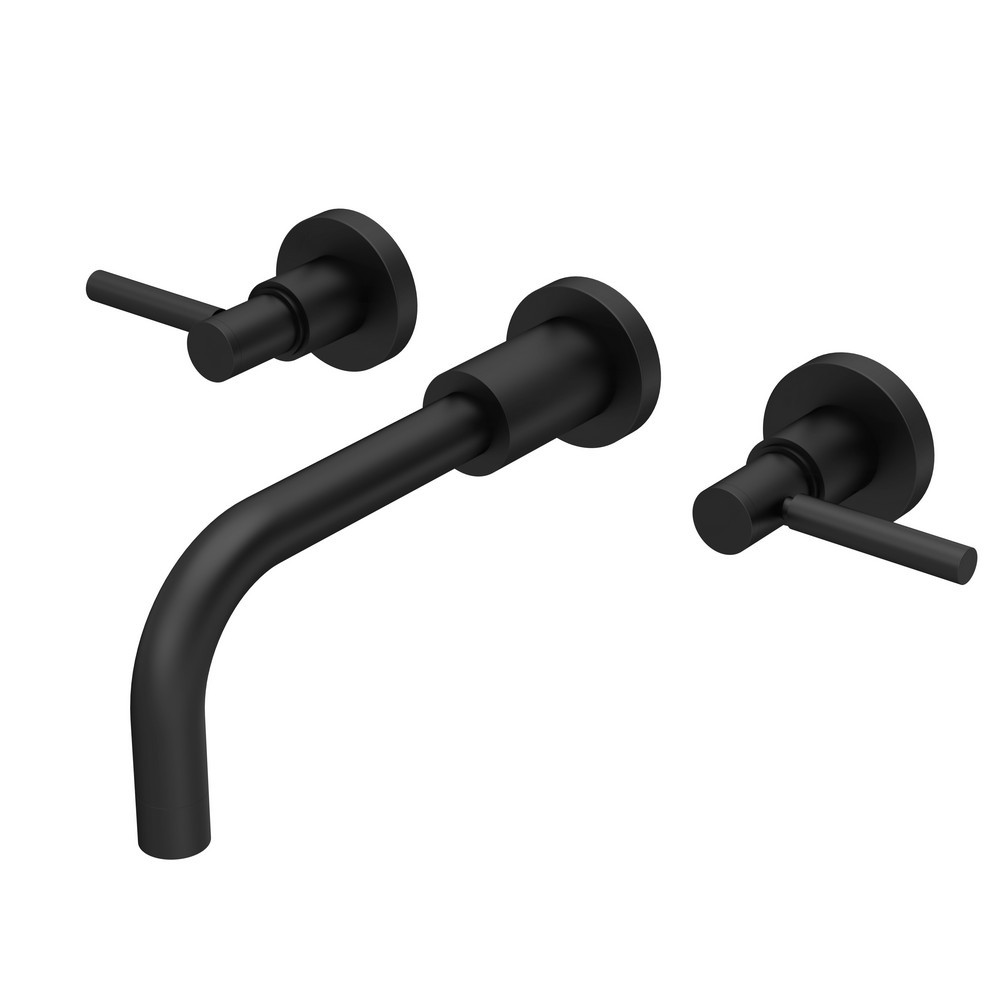 Hudson Reed Tec Lever Black Wall Mounted Basin Mixer