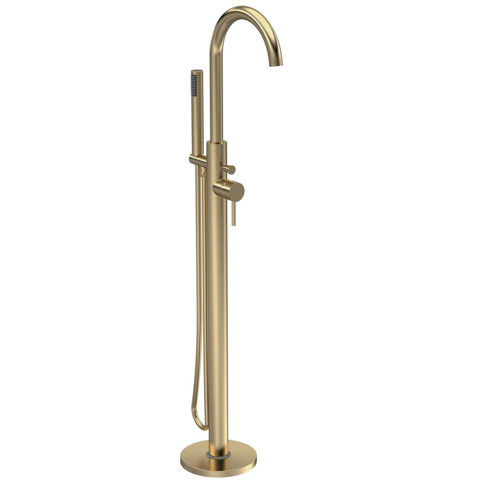 Hudson Reed Tec Lever Brushed Brass Floor Standing Bath Shower Mixer