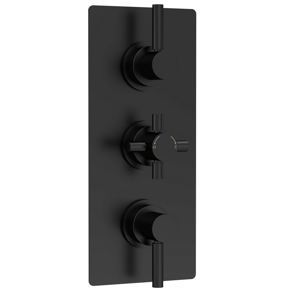 Hudson Reed Tec Triple Thermostatic Shower Valve with Diverter in Matt Black (1)