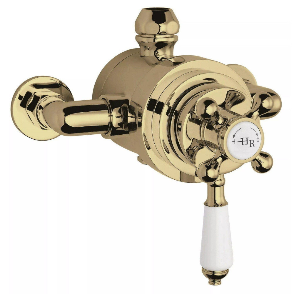 Hudson Reed Topaz Brushed Brass Dual Exposed Shower Valve