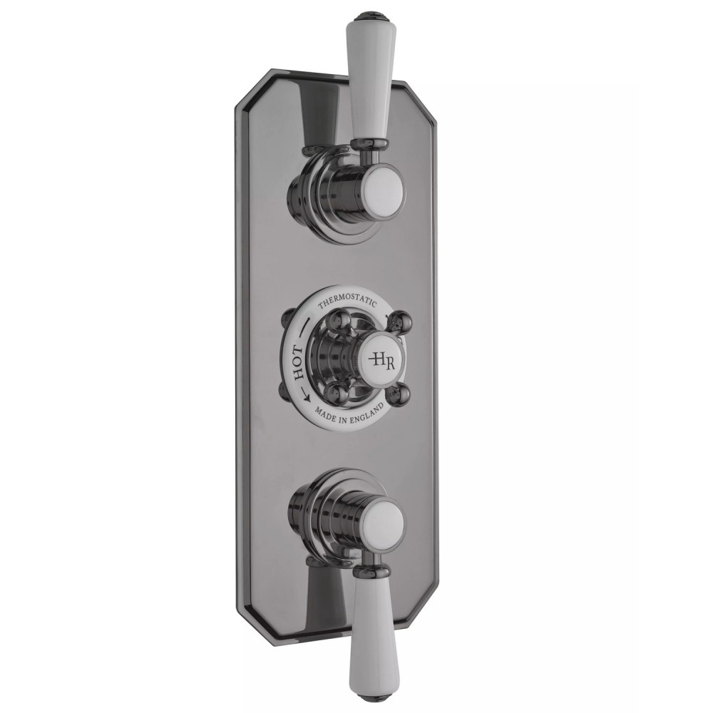 Hudson Reed Topaz Brushed Pewter Triple Concealed Thermostatic Shower Valve