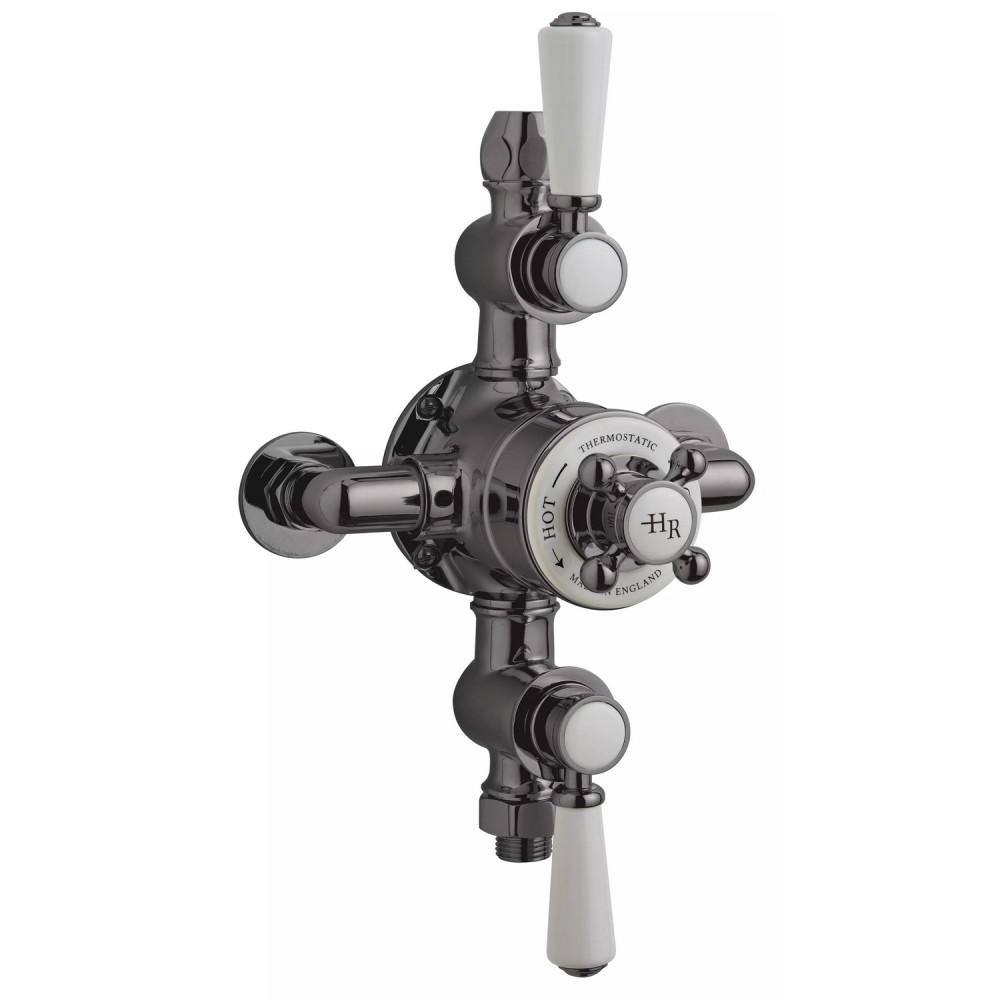 Hudson Reed Topaz Brushed Pewter Triple Exposed Thermostatic Shower Valve