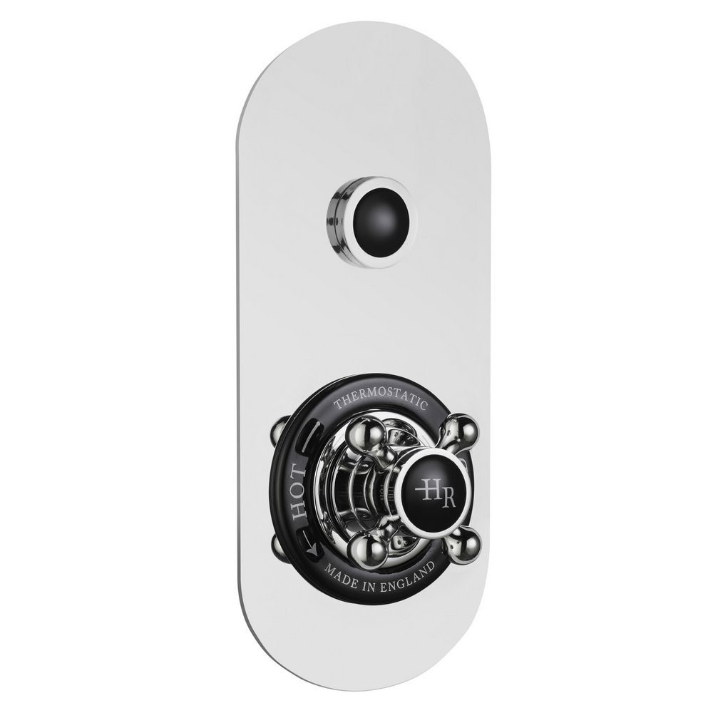 Hudson Reed Topaz Concealed Black Push Button Single Outlet Shower Valve (1)