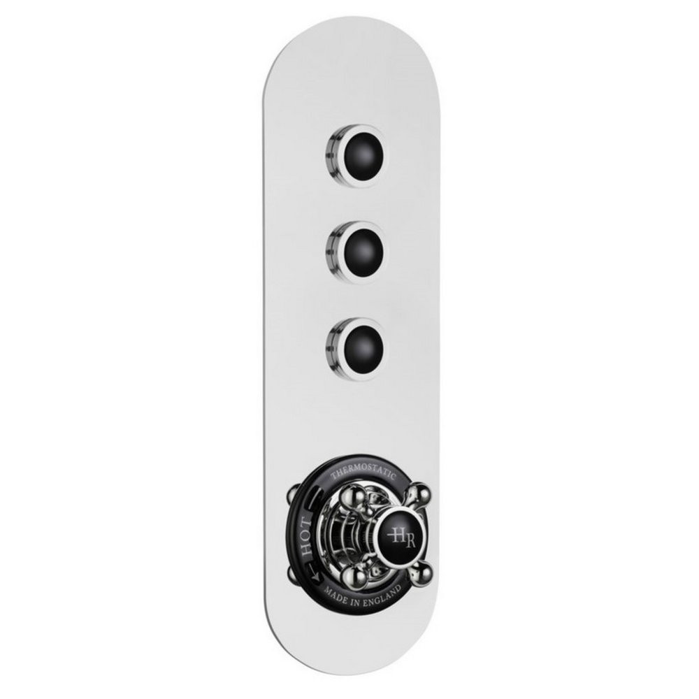 Hudson Reed Topaz Concealed Black Push Button Triple Outlet Shower Valve (1)