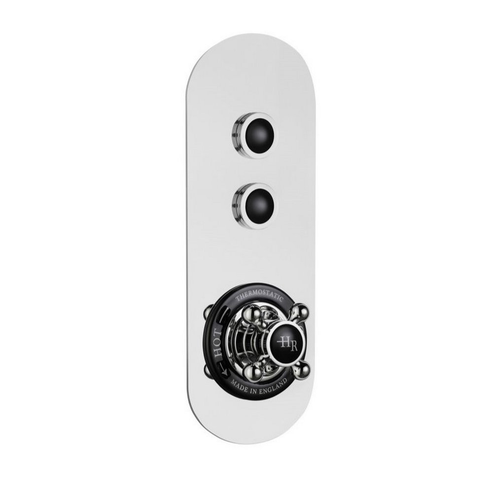 Hudson Reed Topaz Concealed Black Push Button Twin Outlet Shower Valve (1)