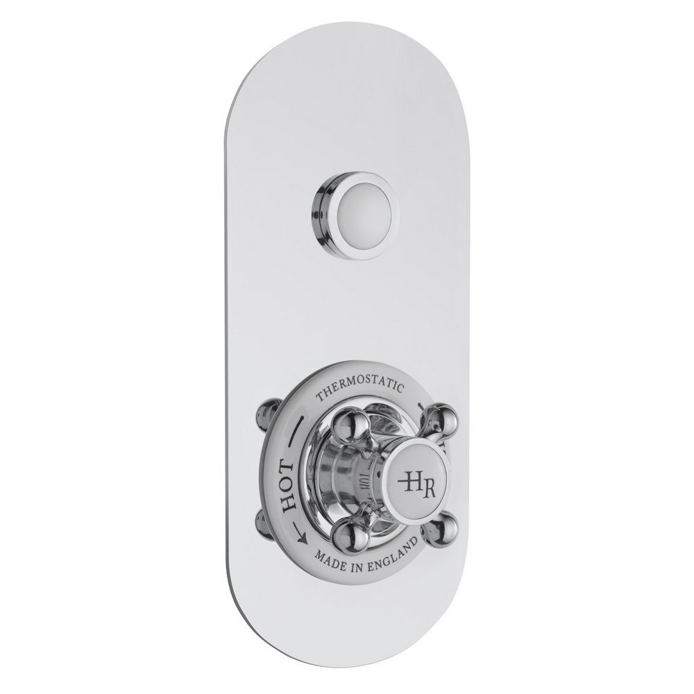 Hudson Reed Topaz Concealed White Push Button Single Outlet Shower Valve (1)
