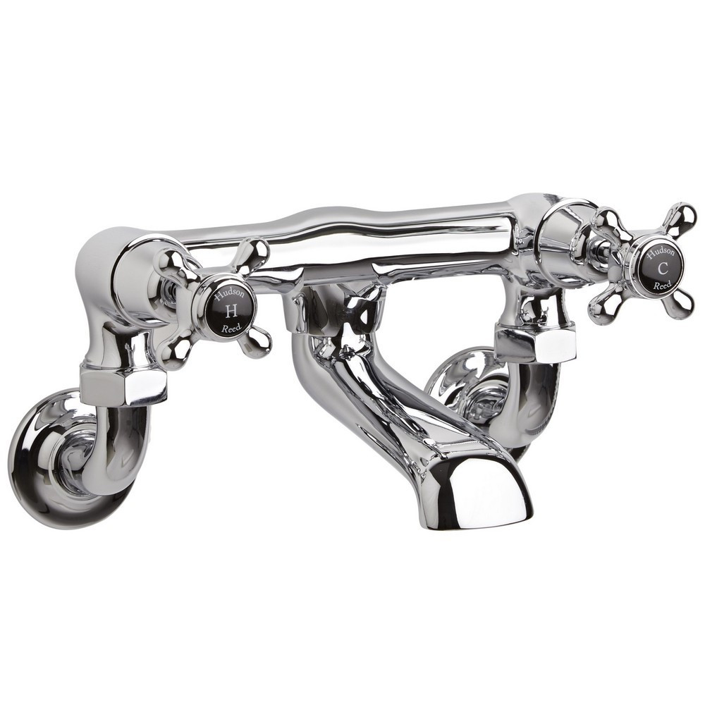 Hudson Reed Topaz Crosshead Dome Black Wall Mounted Bath Filler (1)
