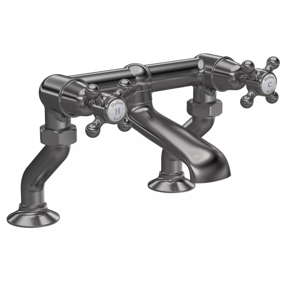 Hudson Reed Topaz Crosshead Dome Brushed Pewter Bath Filler