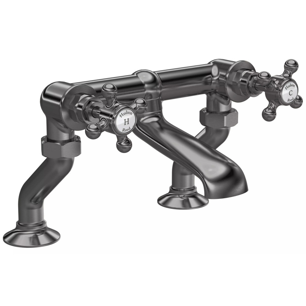 Hudson Reed Topaz Crosshead Hexagonal Brushed Pewter Bath Filler
