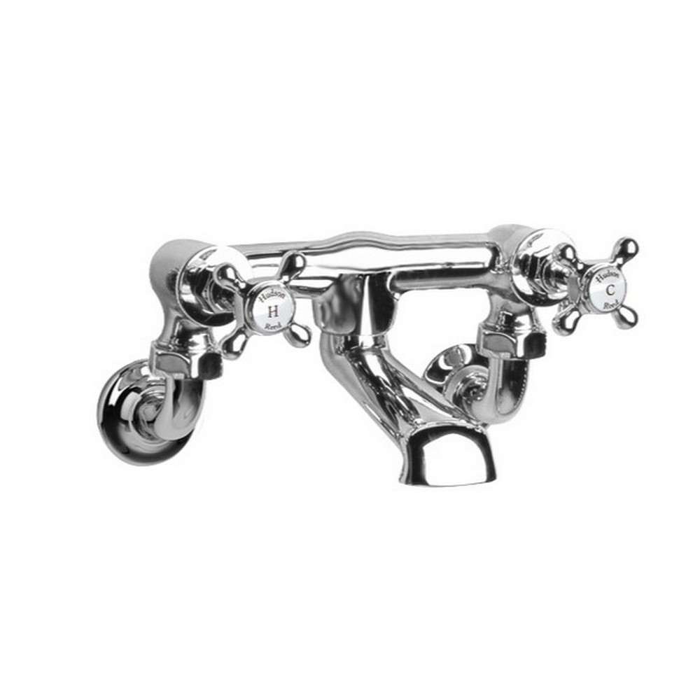 Hudson Reed Topaz Crosshead Hexagonal White Wall Mounted Bath Filler (1)