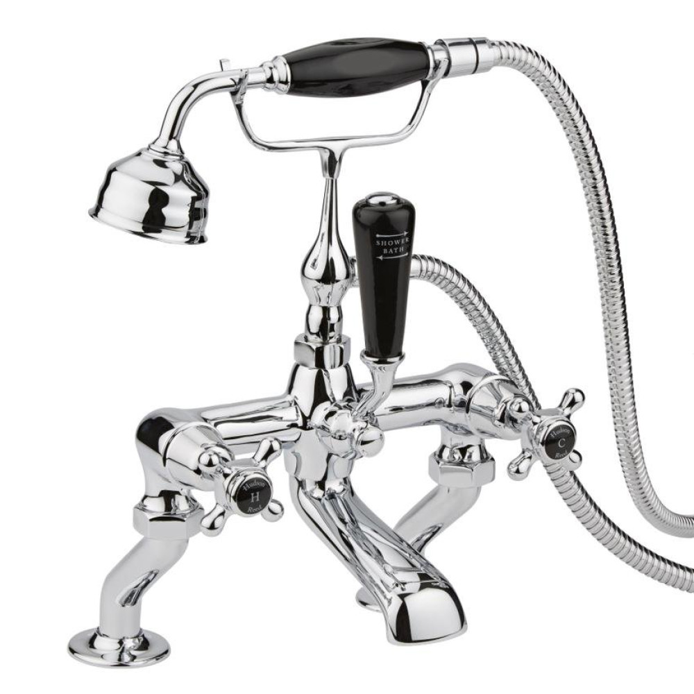 Hudson Reed Topaz Dome Collar Bath Shower Mixer (Black Indices)