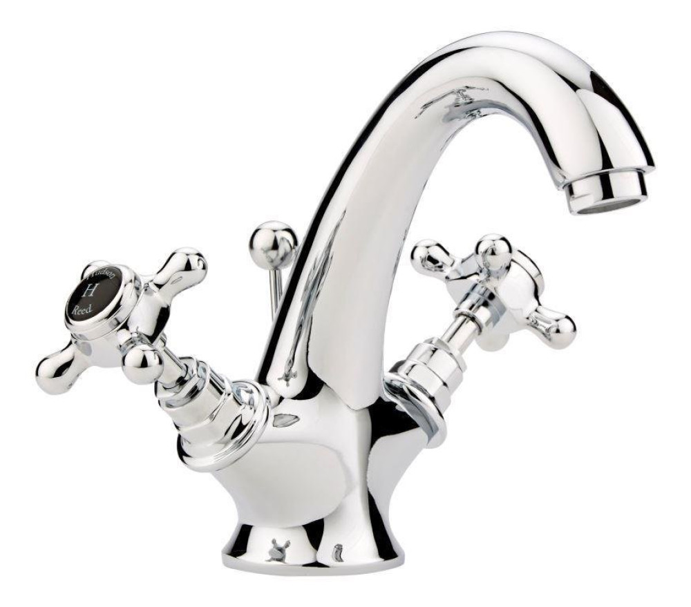 Hudson Reed Topaz Hexagonal Collar Mono Basin Mixer (Black Indices)