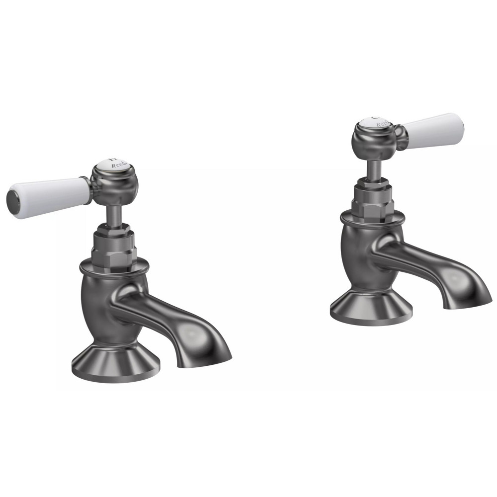 Hudson Reed Topaz Lever Hexagonal Bath Taps in Brushed Pewter