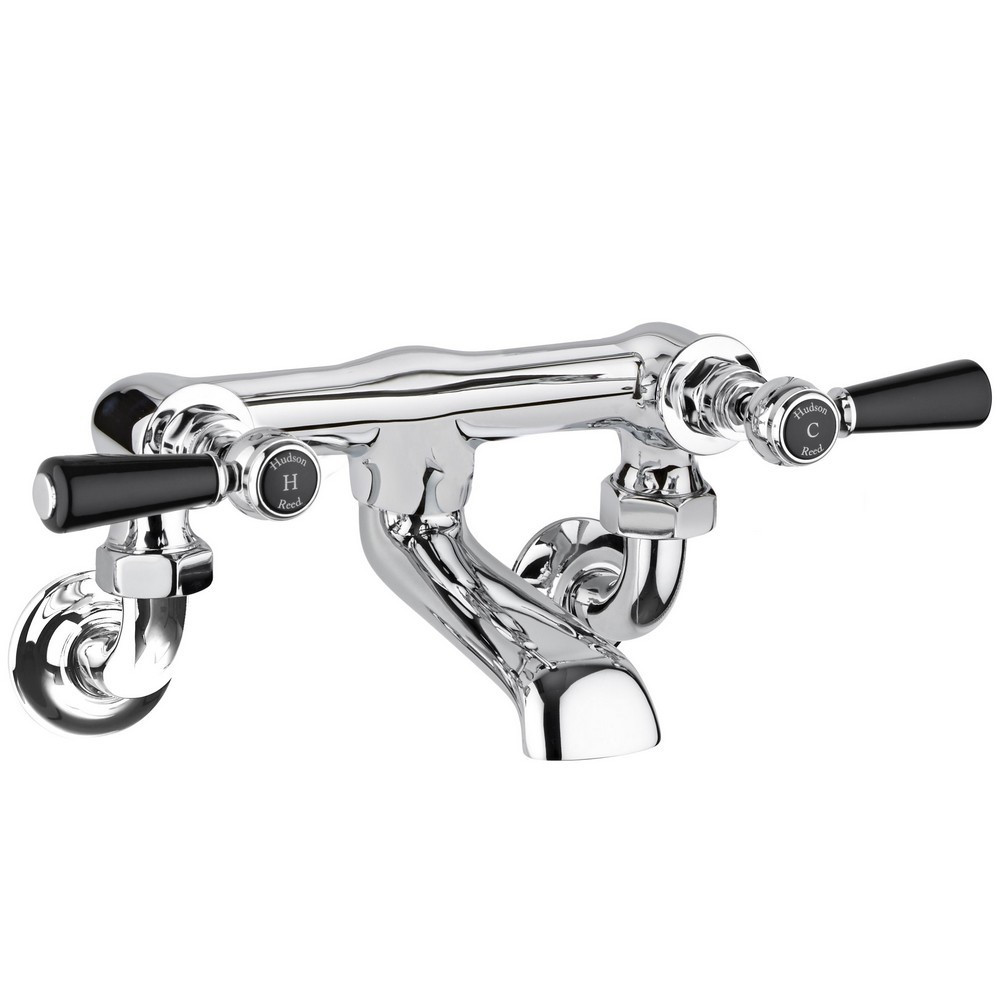 Hudson Reed Topaz Lever Hexagonal Black Wall Mounted Bath Filler (1)