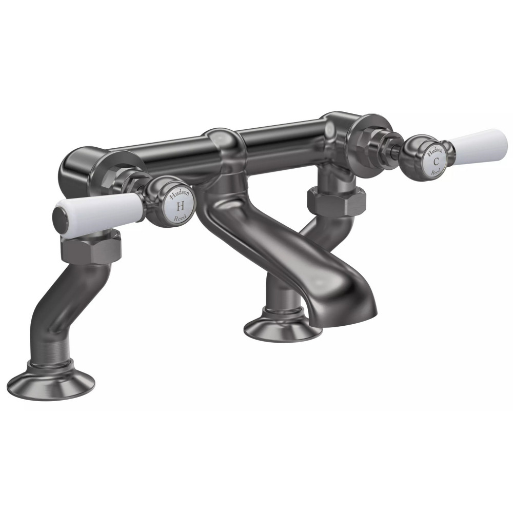 Hudson Reed Topaz Lever Hexagonal Brushed Pewter Bath Filler