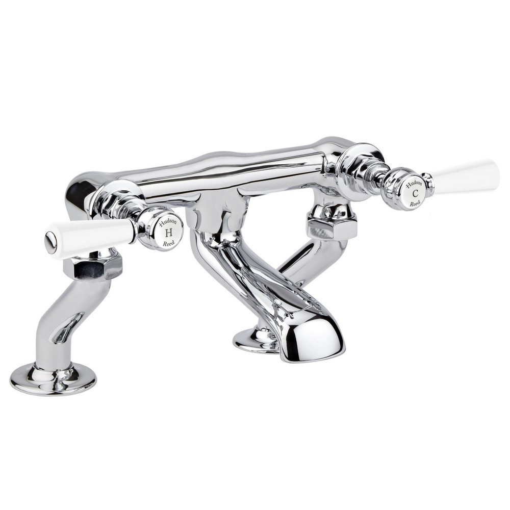 Hudson Reed Topaz Lever Hexagonal White Bath Filler (1)
