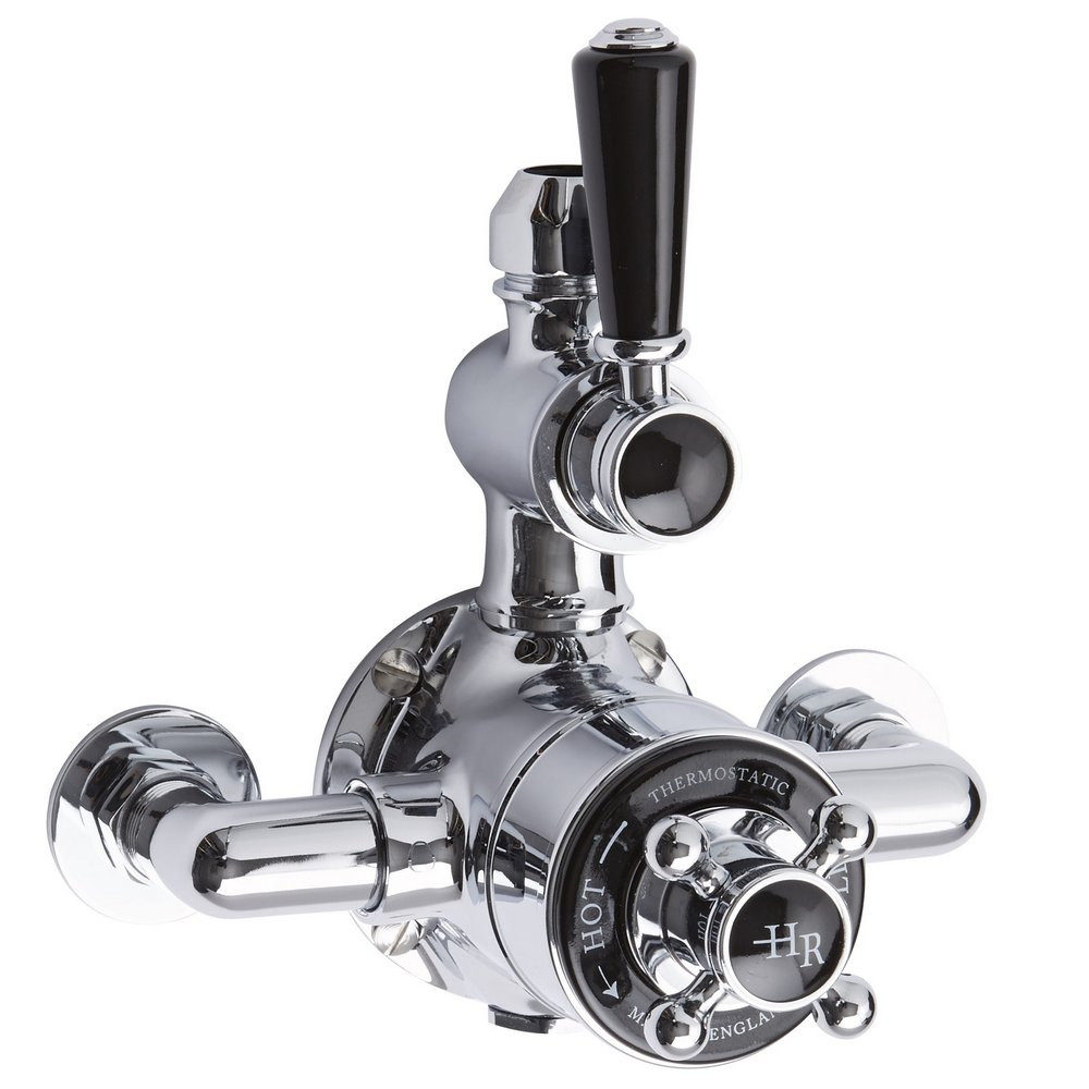 Hudson Reed Topaz Twin Exposed Shower Valve with Black Handles