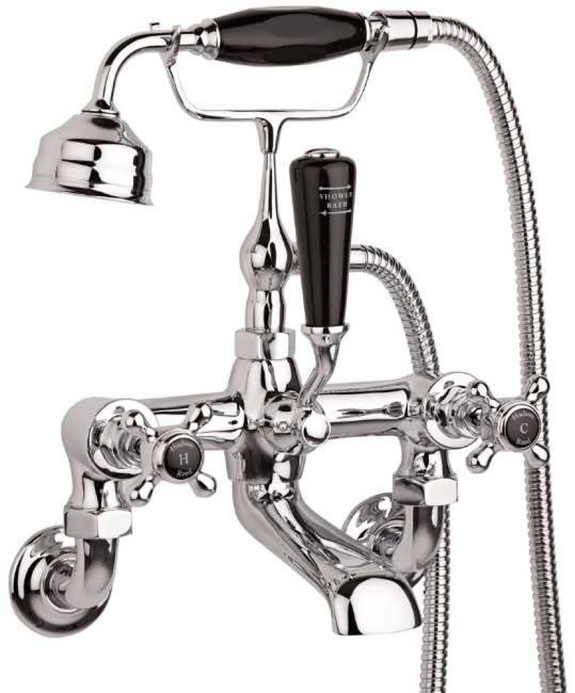 Hudson Reed Topaz Wall Mounted Bath Shower Mixer (Black Indices)
