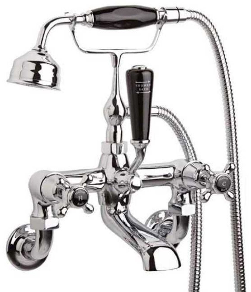 Hudson Reed Topaz Wall Mounted Dome Bath Shower Mixer (Black Indices)