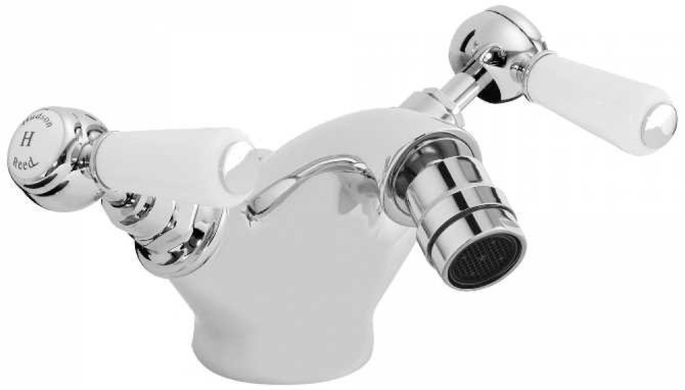 Hudson Reed Topaz White Lever Mono Bidet Mixer