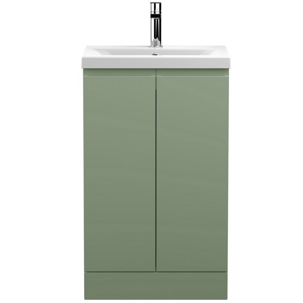 Hudson Reed Urban Floor Standing 500mm 2 Door Vanity Unit Satin Green