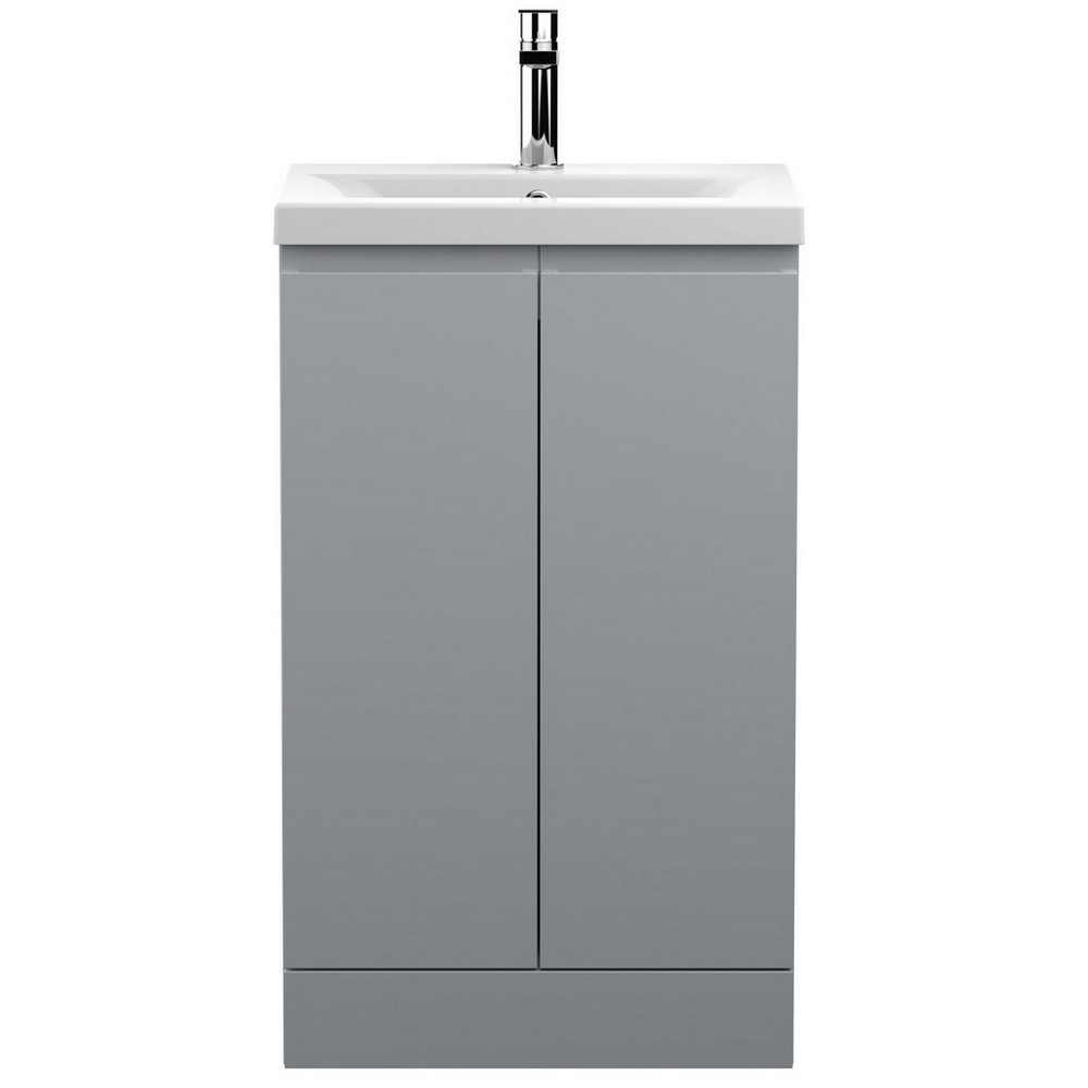 Hudson Reed Urban Floor Standing 500mm 2 Door Vanity Unit Satin Grey