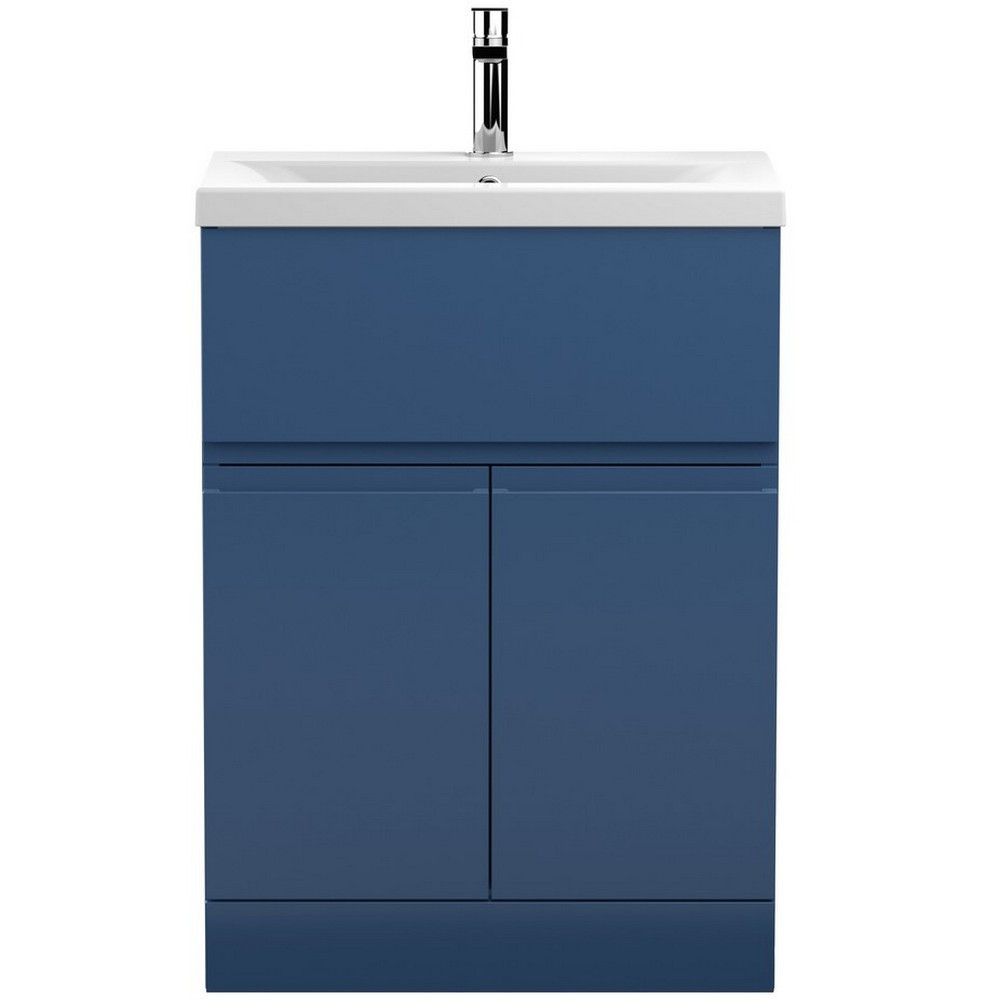 Hudson Reed Urban Floor Standing 600mm 2 Door 1 Drawer Vanity Unit Blue