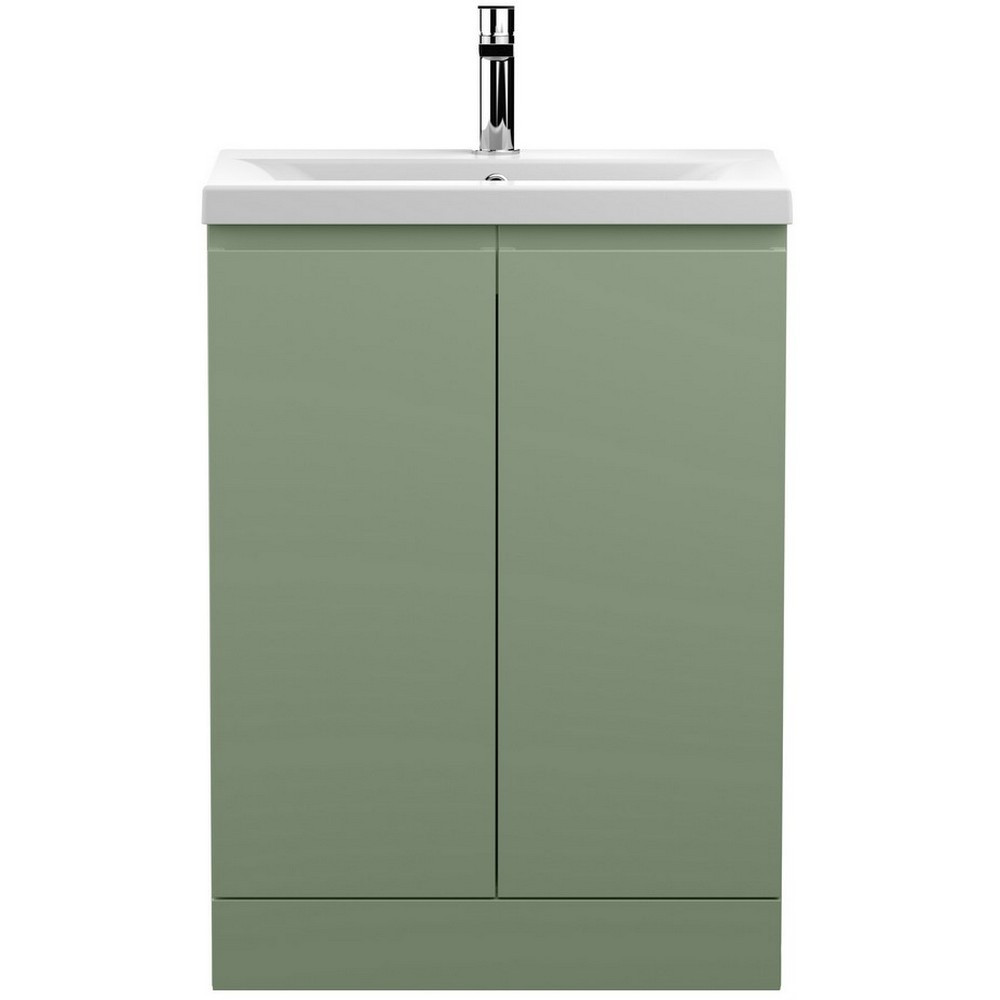 Hudson Reed Urban Floor Standing 600mm 2 Door Vanity Unit Satin Green