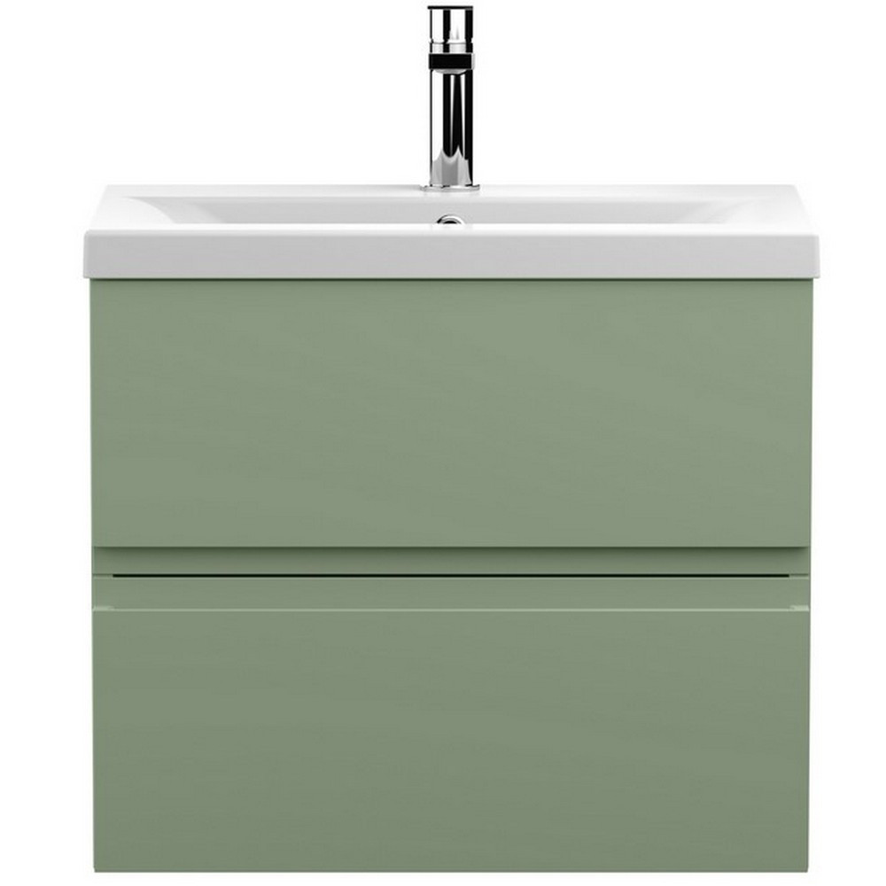 Hudson Reed Urban Wall Hung 600mm 2 Drawer Vanity Unit Green