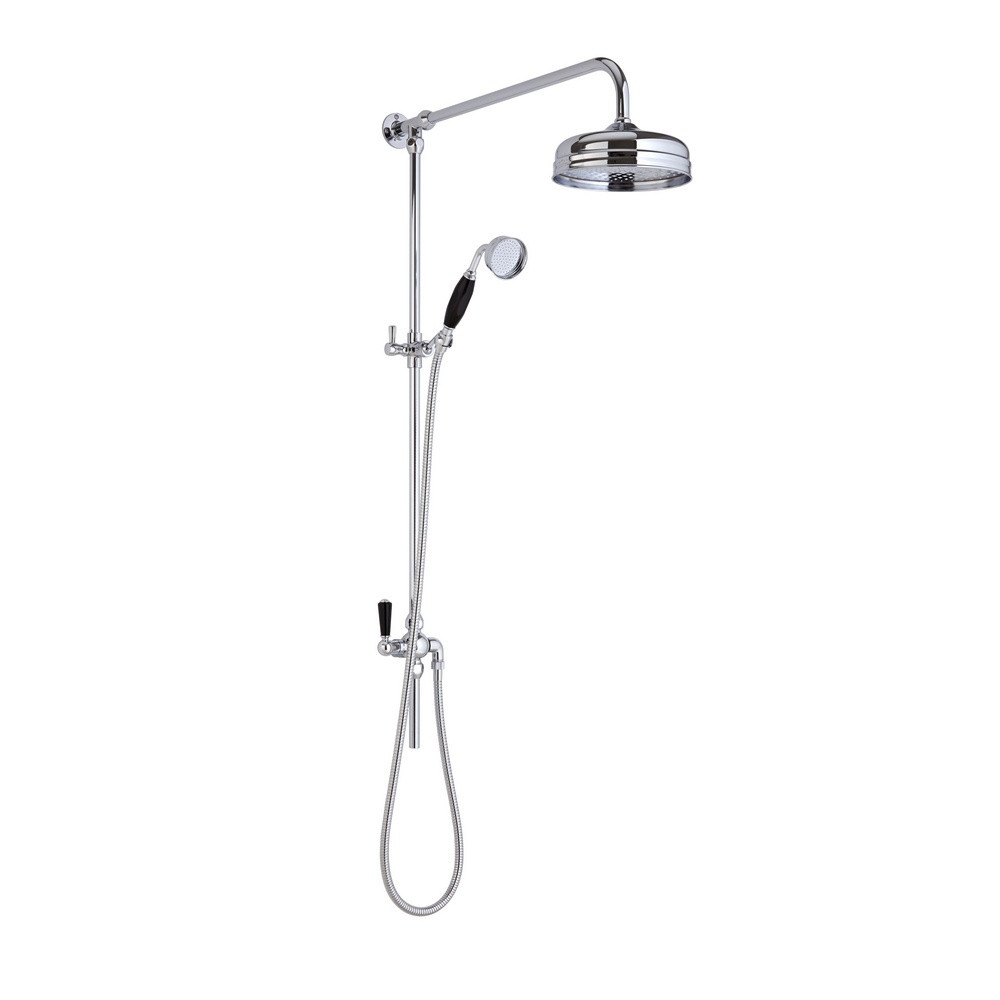 Hudson Reed Victorian Grand Rigid Riser Shower Kit with Black Detailing