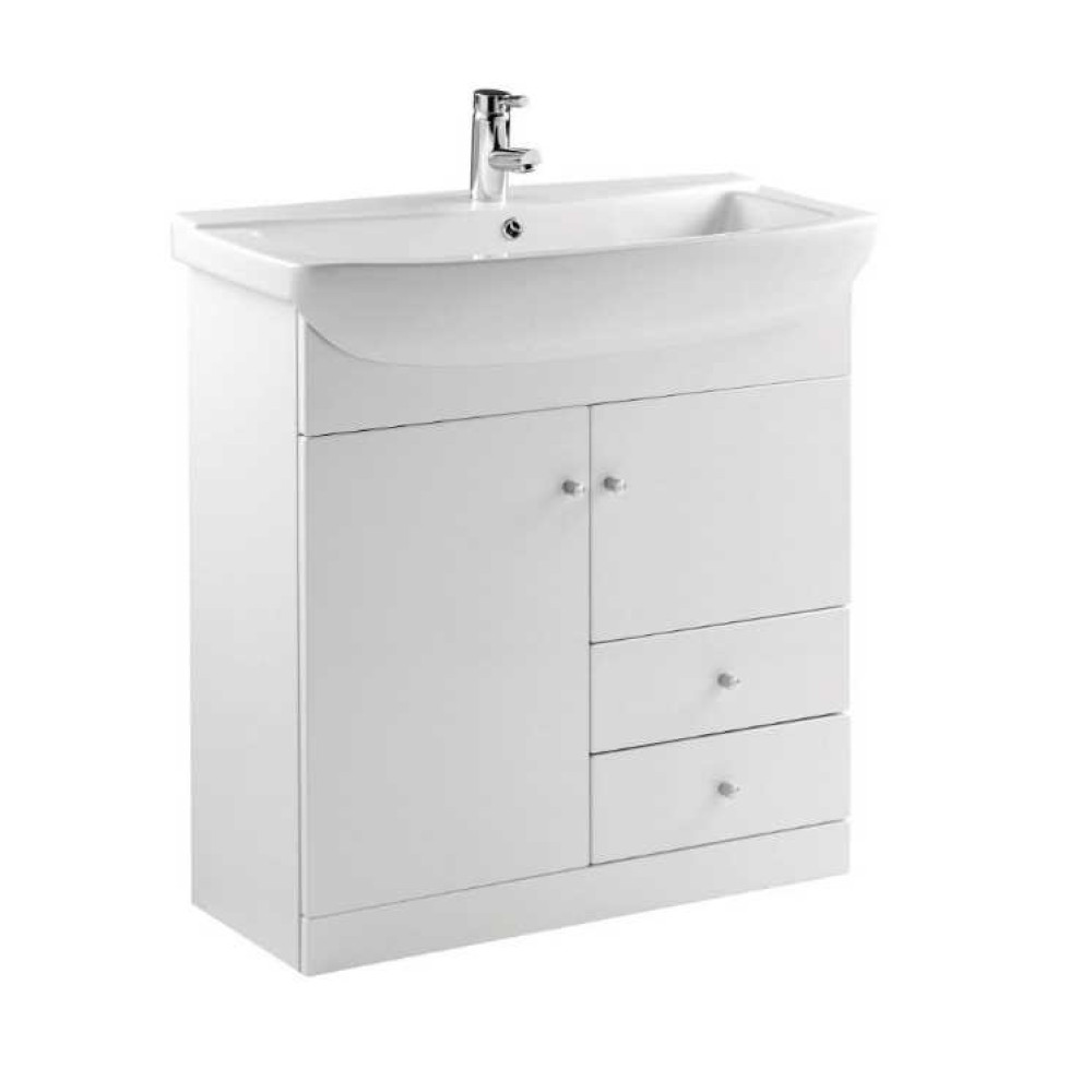 Ikoma 850mm White Gloss Vanity Unit & Basin