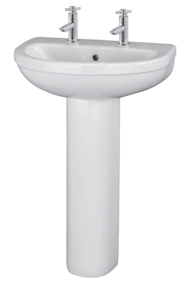 Ivo 550mm Basin 2TH and Pedestal